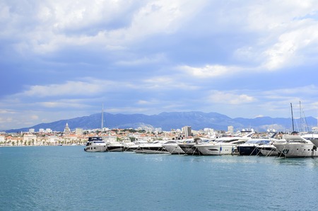 Yachts in the port of Split Croatia.のeditorial素材