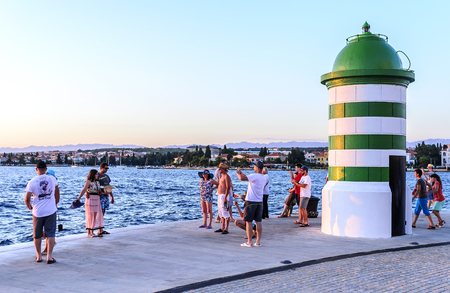 Lighthouse on the waterfront of Zadar, Croatia.のeditorial素材