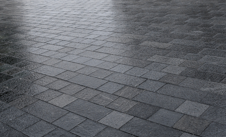 Wet paving stones.の写真素材