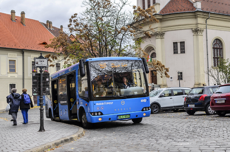Public transport in the streets of Budapest.のeditorial素材