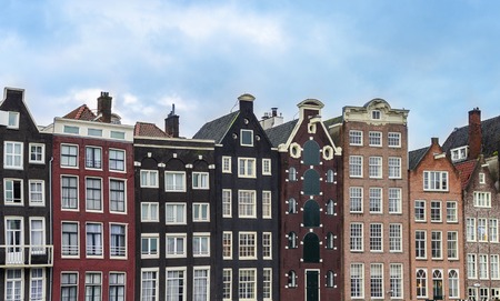 Houses on the canal in Amsterdam.の写真素材