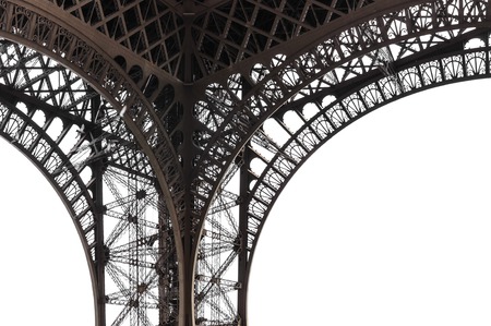 Elements of the Eiffel tower on a white background.の写真素材