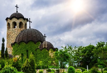 Small church in the courtyard of the castle in the village of Ravadinovo, Bulgaria.のeditorial素材
