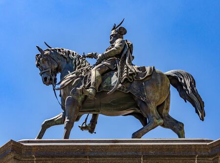 Ban Josip Jelacic monument in the central square in Zagreb, Croatia.のeditorial素材