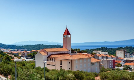 View of the city of Makarska, the resort city of Croatia.の写真素材