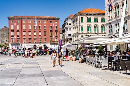 The embankment of the resort town of Split in summer.のeditorial素材