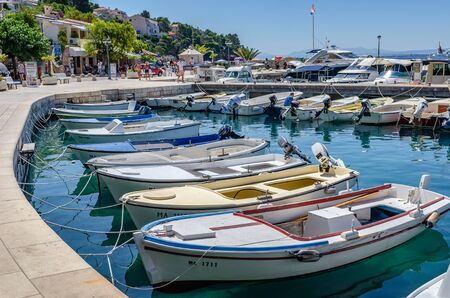 Berth for yachts and boats in Brela, Croatia.のeditorial素材
