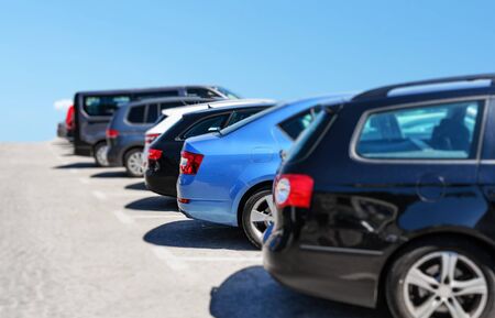 Cars in the parking lot.