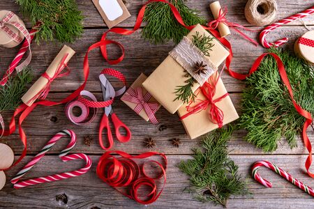 New Years still life on a wooden background.の写真素材