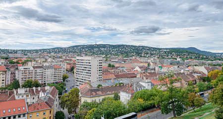 View of the city of Budapest on the Danube river, in an autumn day.