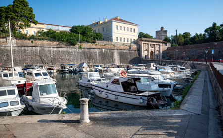 Port of the city of Zadar, Croatia.のeditorial素材