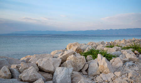 Boulders on the Adriatic coast.の写真素材