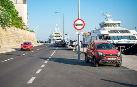 Streets and parking lots of the city of Zadar, Croatia.のeditorial素材