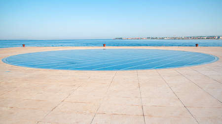 Monument to the sun in the city of Zadar.の写真素材