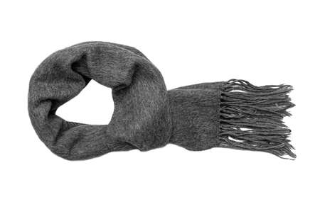 Warm winter scarf on a white background.の写真素材