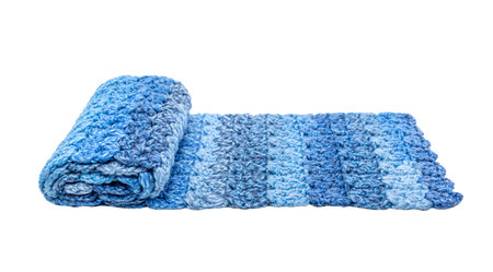 Warm winter scarf on a white background.の写真素材