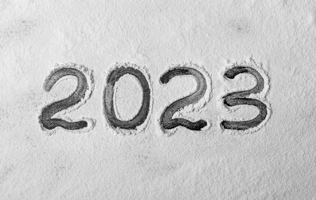 Numbers 2023 in the snow.