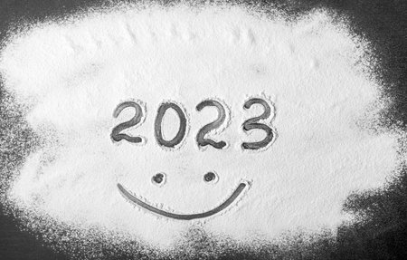 New Year 2023. Numbers on dark.の写真素材