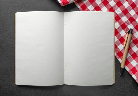 Notepad in cooking. Place for a recipe.の写真素材