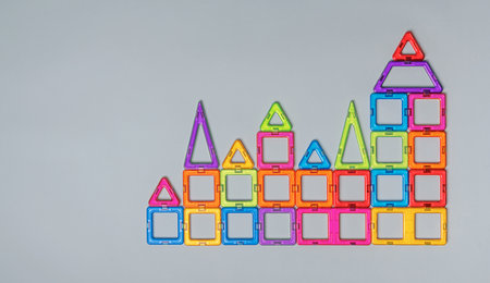 Model of the city from the magnetic constructor.の写真素材