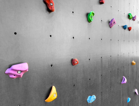 Wall for learning rock climbing.の写真素材