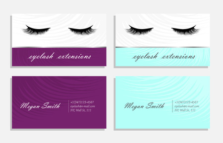 business card variation for eyelash extinsions master vector illustrationのイラスト素材