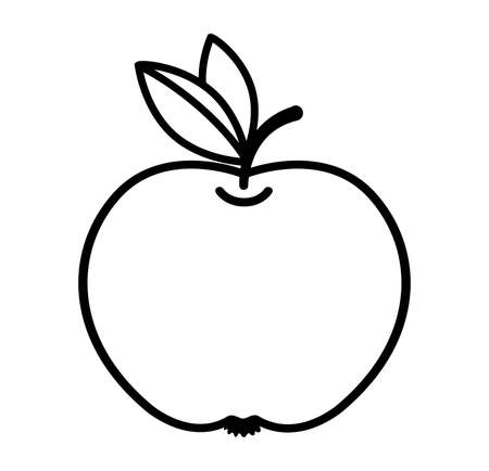 Apple line icon. Vector isolated illustration on white backgroundのイラスト素材