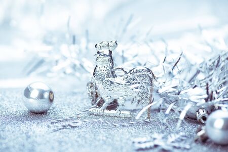 Christmas background. New Year. Symbol of New Year 2017. Rooster.の写真素材