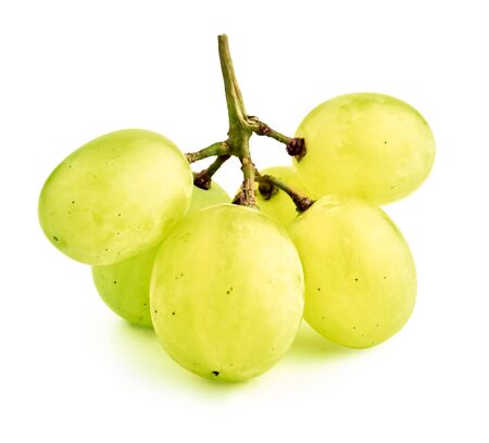 Green grape. Grapes isolated on white. Full depth of fieldの写真素材