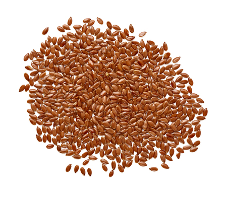 Flax seeds isolated on white background. Top view.の写真素材