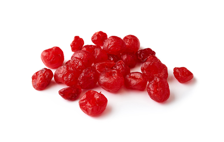 Dried sweet cherry isolated on white backgroundの写真素材