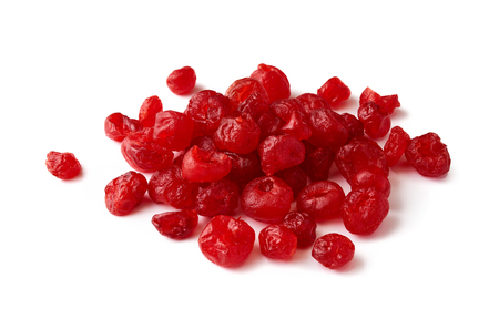 Dried sweet cherry isolated on white backgroundの写真素材