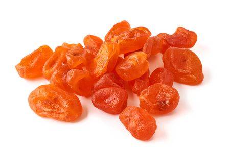 Dried orange kumquat isolated on white background.の写真素材