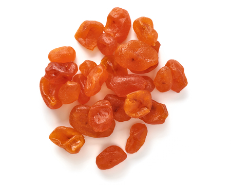 Dried orange kumquat isolated on white background. Top view.の写真素材