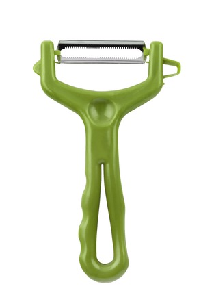 Peeler isolated on white background. Knife for potato. Kitchenware.の写真素材