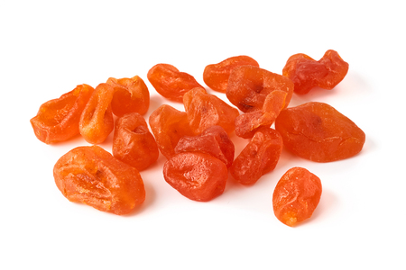 Dried orange kumquat isolated on white background.の写真素材
