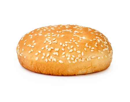 Hamburger buns with sesame isolated on white backgroundの写真素材