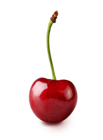 Cherry berry isolated on whiteの写真素材