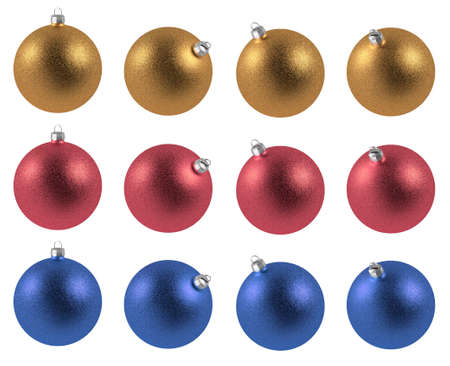 Christmas balls isolated. Assorted glass balls. Round shape.の写真素材