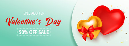 Sale valentine poster, great design for any purposes. Vector design elements. Shopping event typography illustration. 3D realistic vector, flyer, banner.のイラスト素材