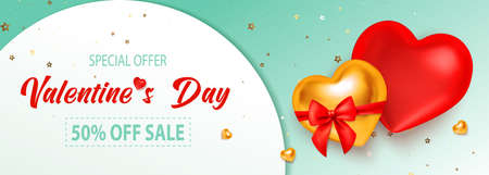 Sale valentine poster, great design for any purposes. Vector design elements. Shopping event typography illustration. 3D realistic vector, flyer, banner.のイラスト素材