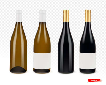 Wine bottle isolated. Mockup for your design.のイラスト素材