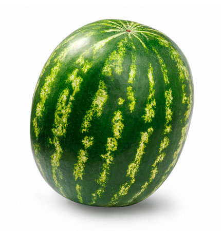 Watermelon isolated on white. Whole watermelon.の写真素材