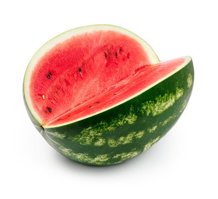 Half of watermelon Isolated on white background.の写真素材