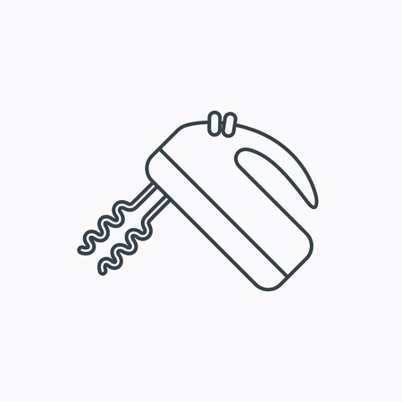 Blender icon. Mixer sign. Linear outline icon on white background. Vectorのイラスト素材