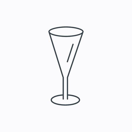 Champagne glass icon. Goblet sign. Alcohol drink symbol. Linear outline icon on white background. Vectorのイラスト素材