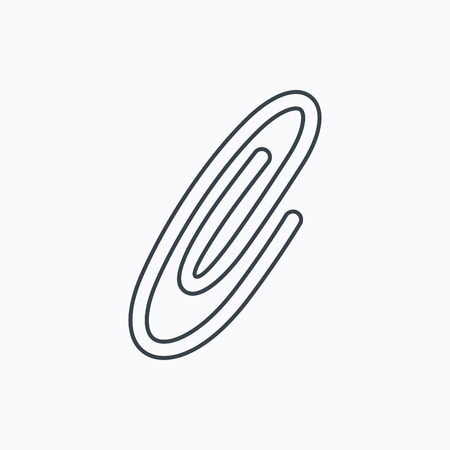 Safety pin icon. Paperclip sign. Linear outline icon on white background. Vectorのイラスト素材