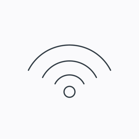 Wifi icon. Wireless wi-fi network sign. Internet symbol. Linear outline icon on white background. Vectorのイラスト素材