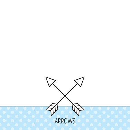 Bow arrows icon. Hunting sport equipment sign. Archer weapon symbol. Circles seamless pattern. Background with icon. Vectorのイラスト素材