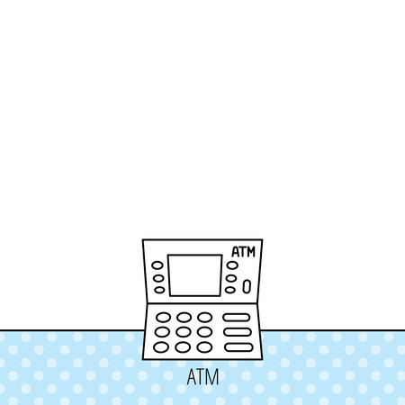 ATM icon. Automatic cash withdrawal sign. Circles seamless pattern. Background with icon. Vectorのイラスト素材